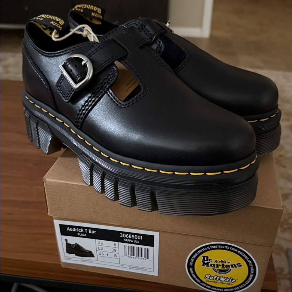 Dr. Martens Black Leather Buckle Shoes